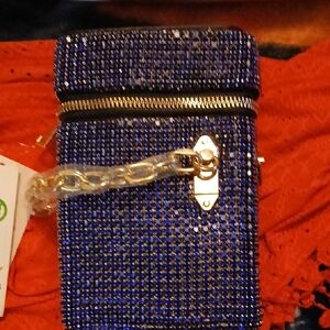 Blue Rhinestone Mini Bag